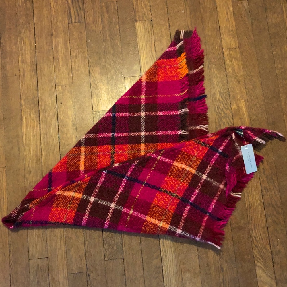 Andrew Marc | Marc New York Pink and Orange Plaid Pashmina NWT